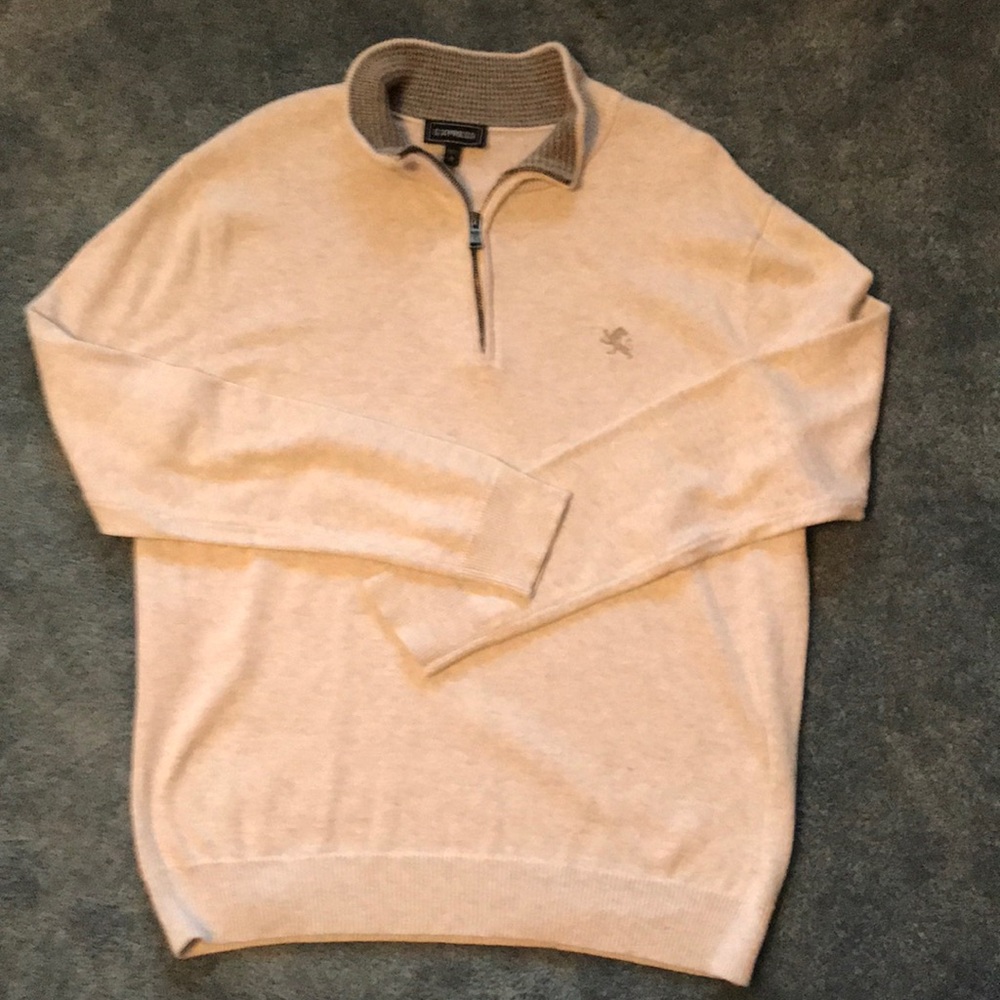 Express heather gray color 1/4 zip sweater